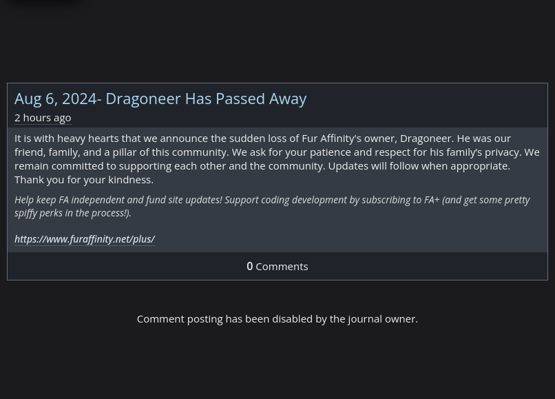 Screenshot Aug 6 2024- Dragoneer Has Passed Away -- Fender's Journal -- Fur Affinity dot net.png